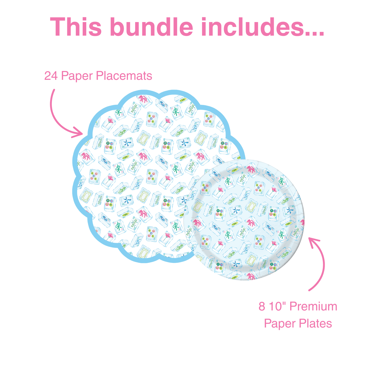 Mahjong Tabletop Bundle (Placemats, 10" Plates)