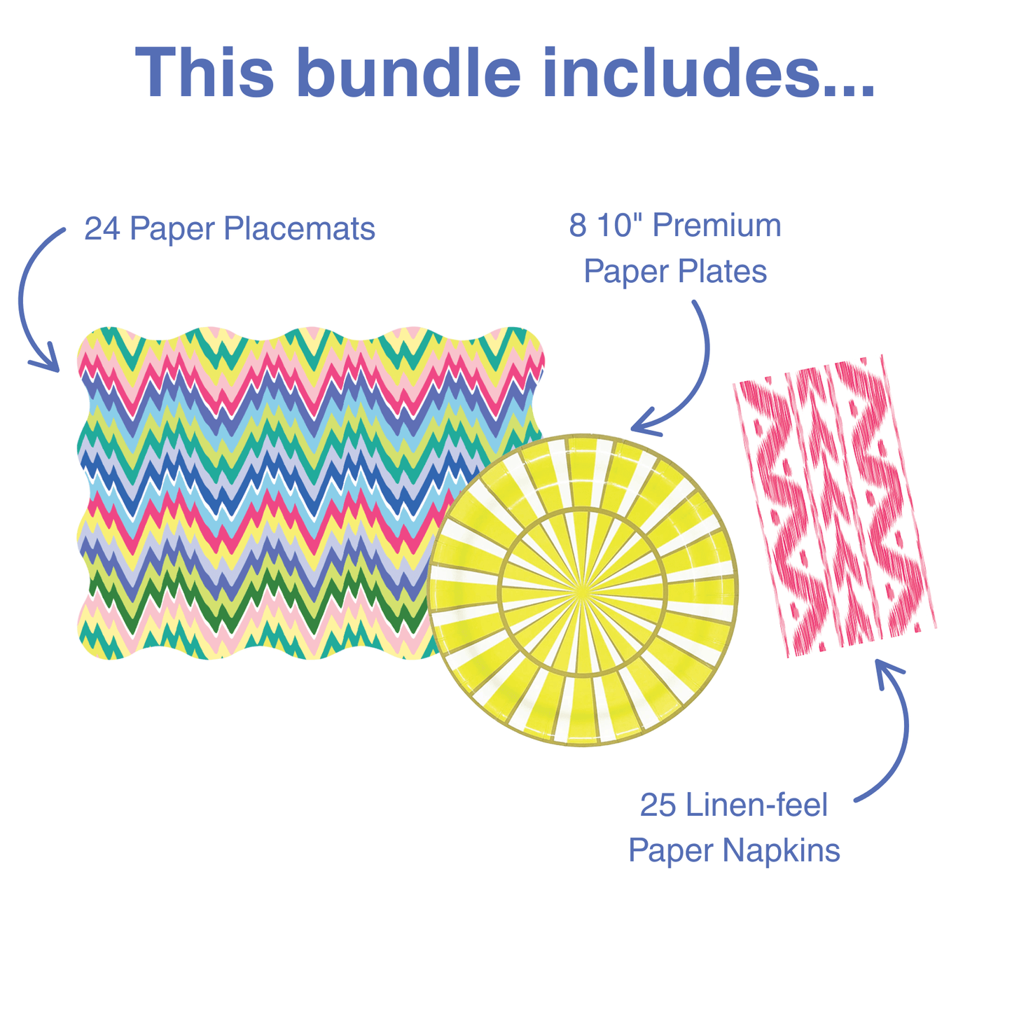 Zigzag Tabletop Bundle 1 (Placemats, 10" Plates, Napkins)