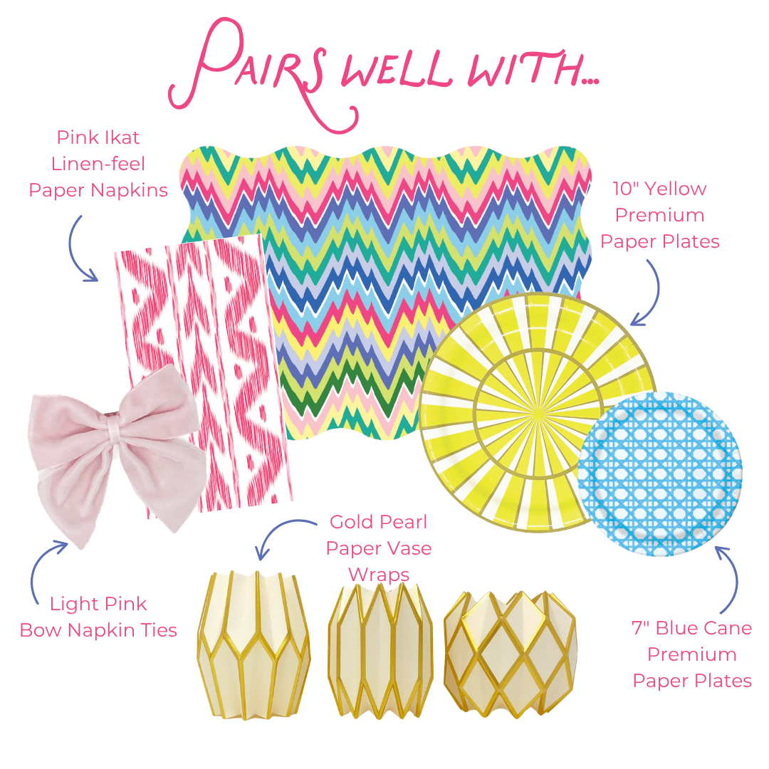 10" Yellow and 7" Blue Cane Premium Paper Plate Bundle