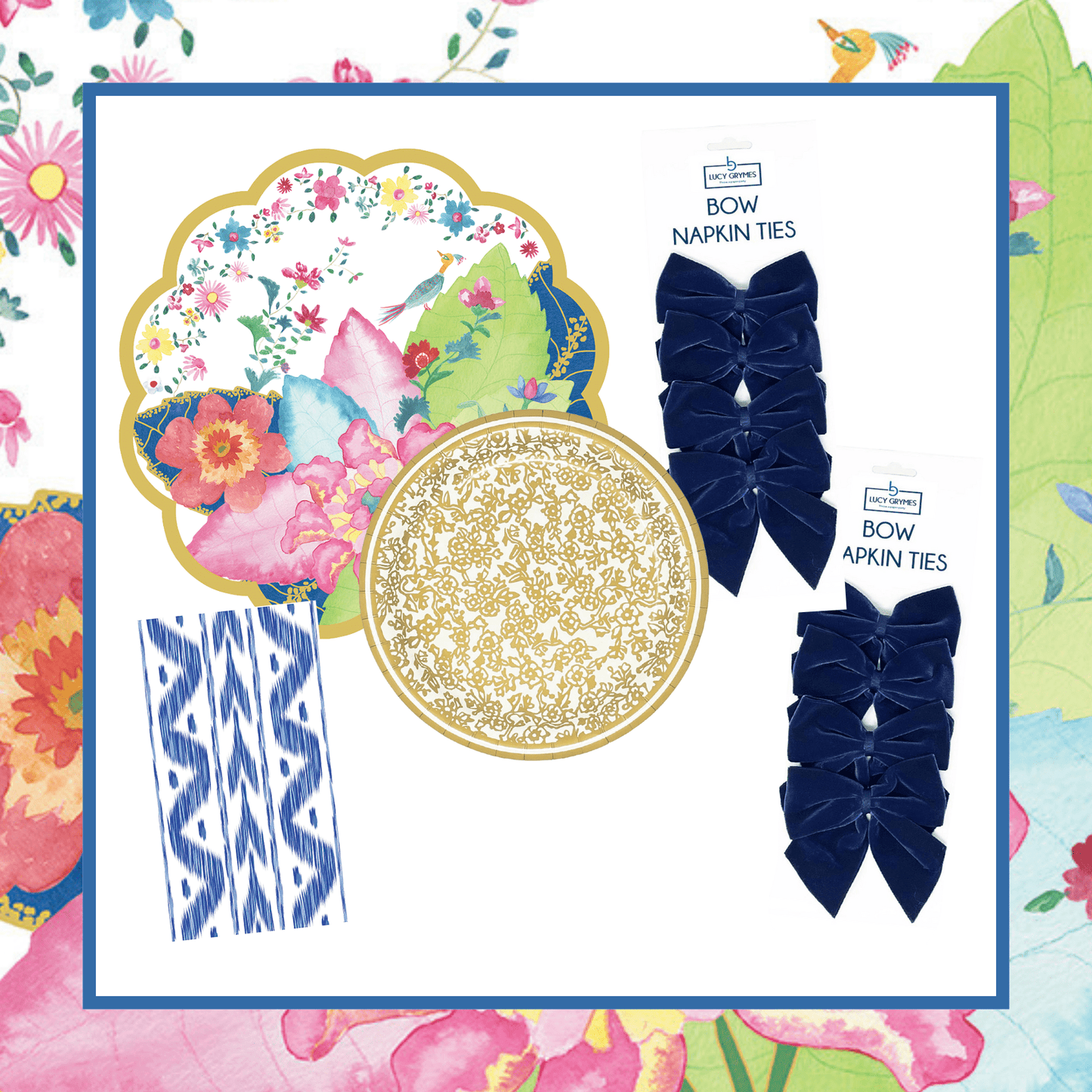 Fall Tobacco Leaf Table Bundle (Placemats + Plates + Bows + Napkins)