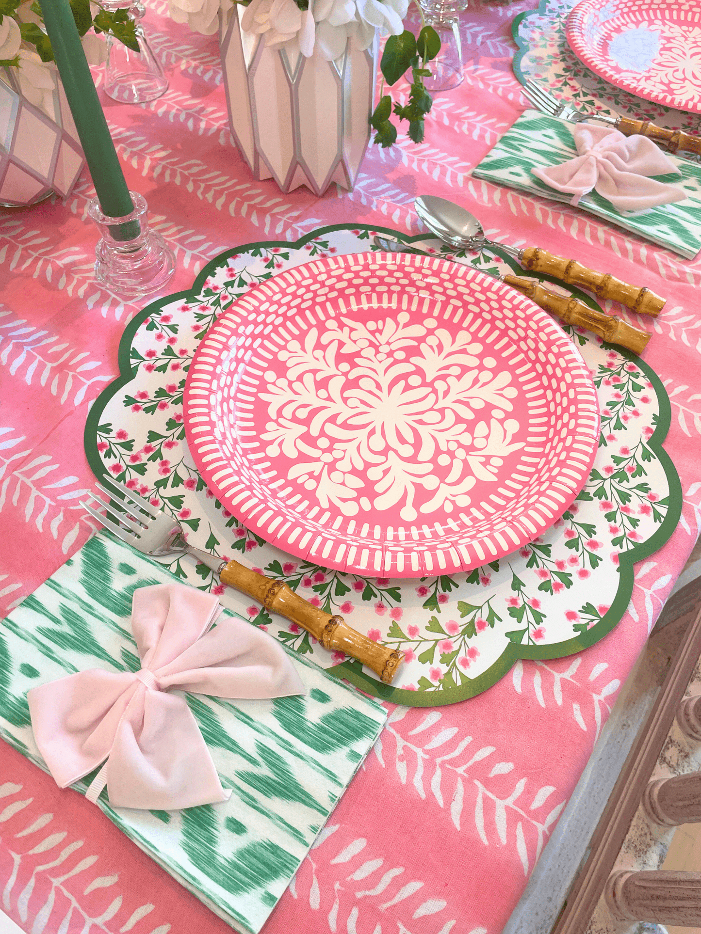 Cherry Blossom Scalloped Paper Placemats
