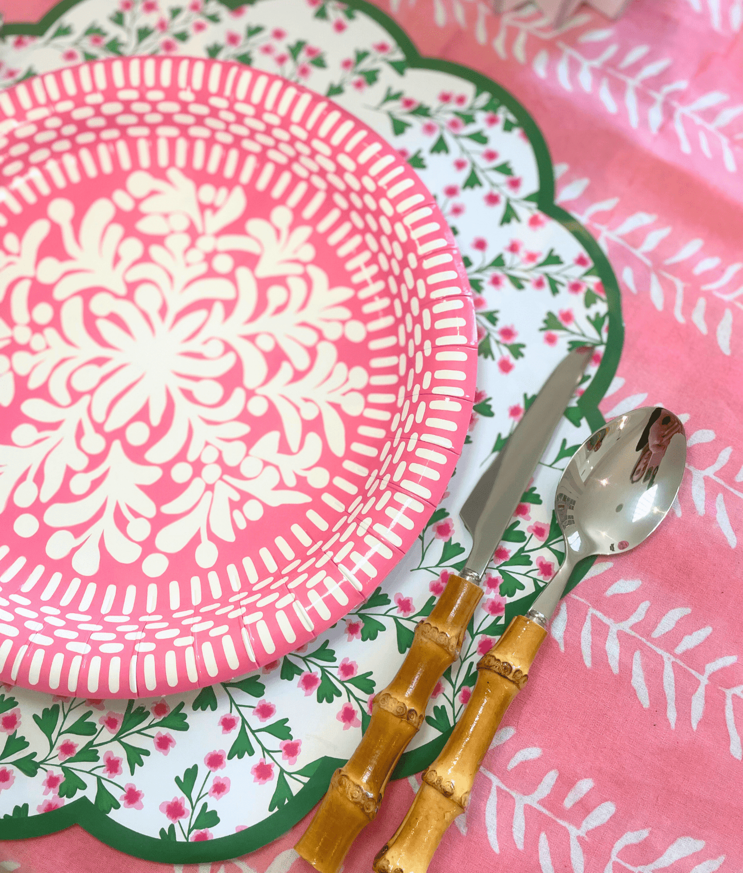 Cherry Blossom Scalloped Paper Placemats