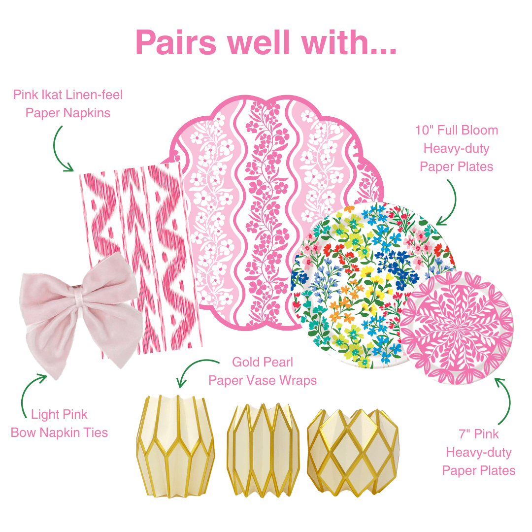 Pink Posey Scalloped Paper Placemats