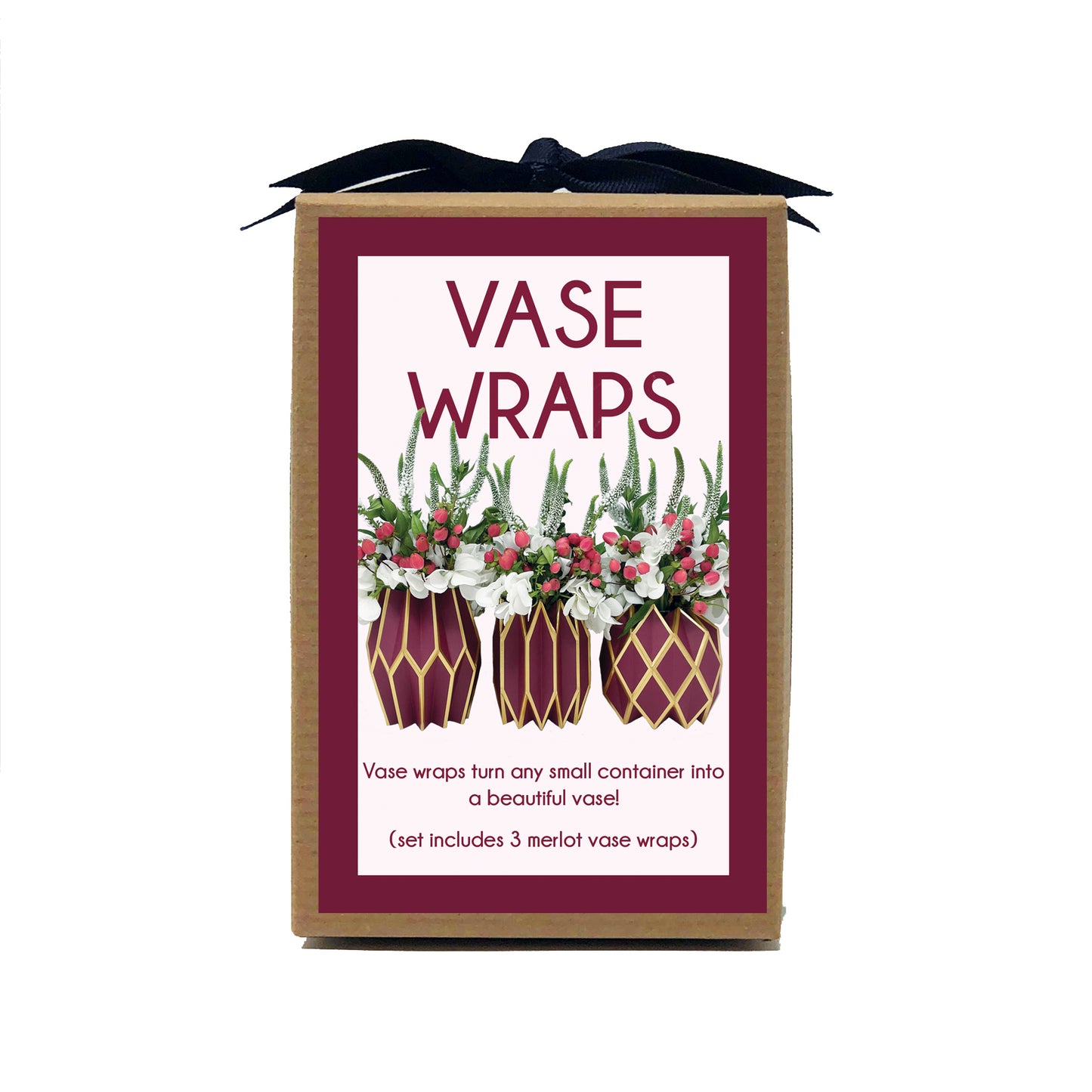Merlot paper vase wrap box