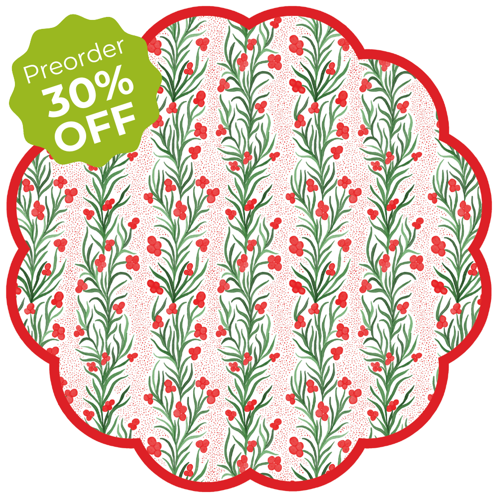 Holiday Vine Scalloped Paper Placemats