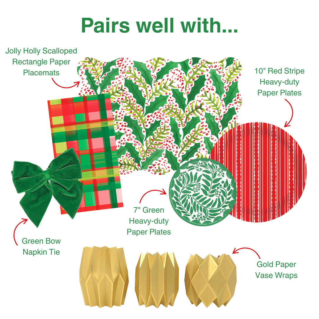 Holiday Plaid Linen-feel Paper Dinner Napkins / Guest Towels