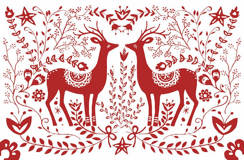 Reindeer Paper Placemats by Lucy Grymes