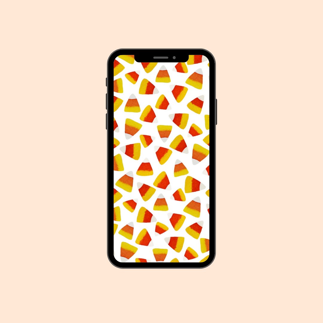 FREE downloadable phone wallpaper with our candy corn pattern