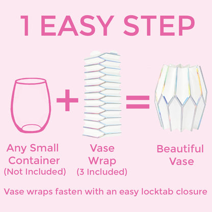 Graphic of how to make a holographic paper vase