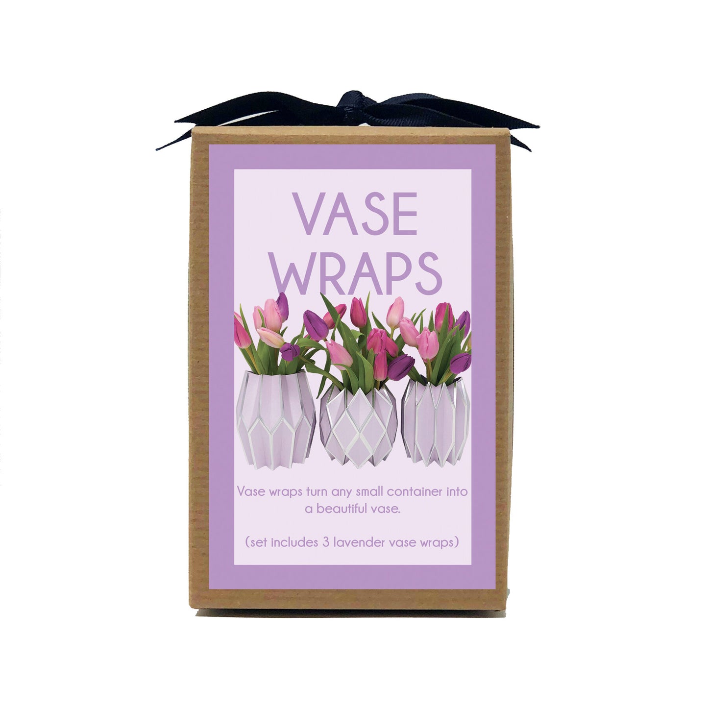 Box of lavender paper vases