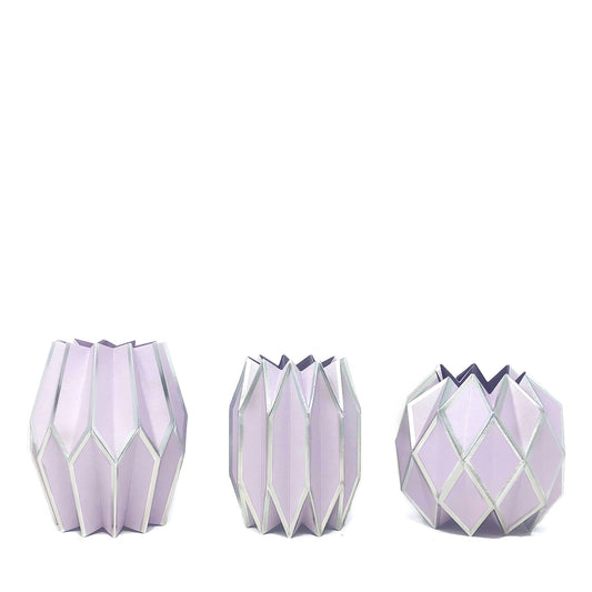 Lavender paper sleeve vases