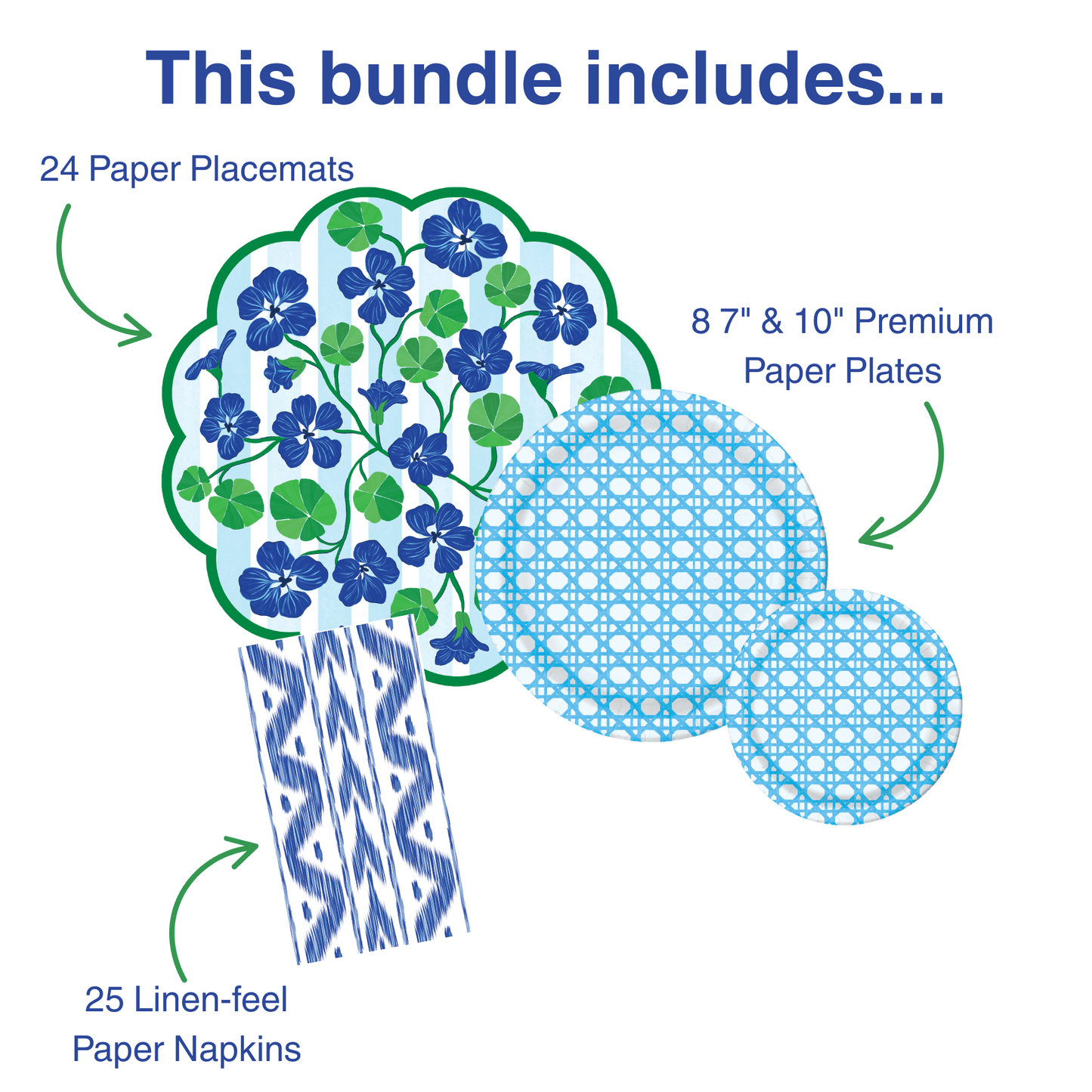 Nasturtium Tabletop Bundle (Placemats, 7" and 10" Plates, Napkins)