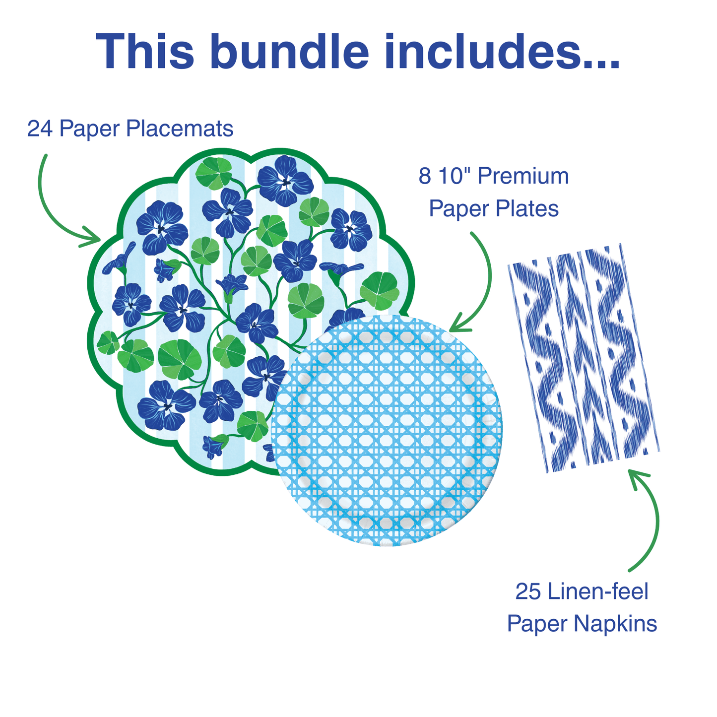 Nasturtium Tabletop Bundle (Placemats, 10" Plates, Napkins)