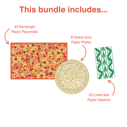Fall Florals Table Bundle (Placemats + Plates + Napkins)