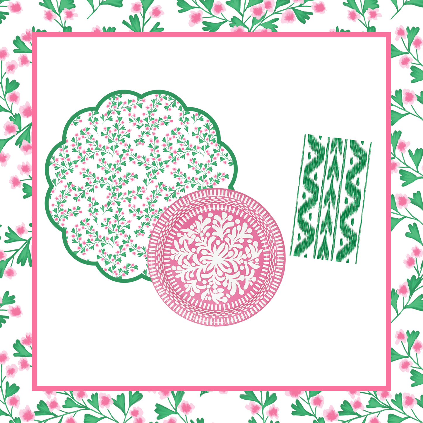 Cherry Blossom Table Bundle (Placemats + Plates + Napkins)
