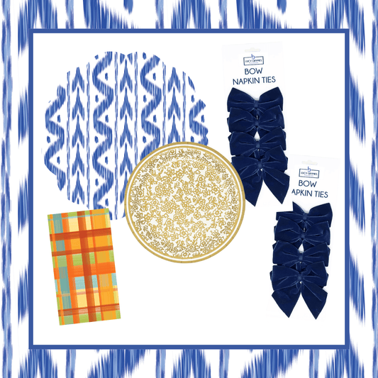 Fall Ikat Table Bundle (Placemats + Plates + Bows + Napkins)