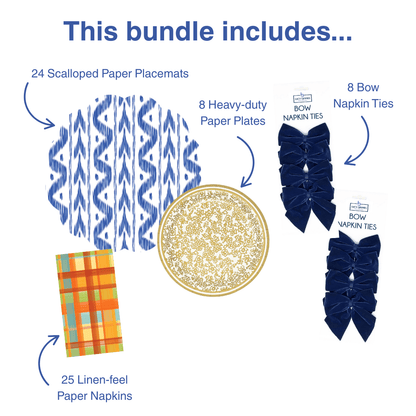 Fall Ikat Table Bundle (Placemats + Plates + Bows + Napkins)