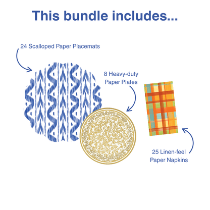 Fall Ikat Table Bundle (Placemats + Plates + Napkins)