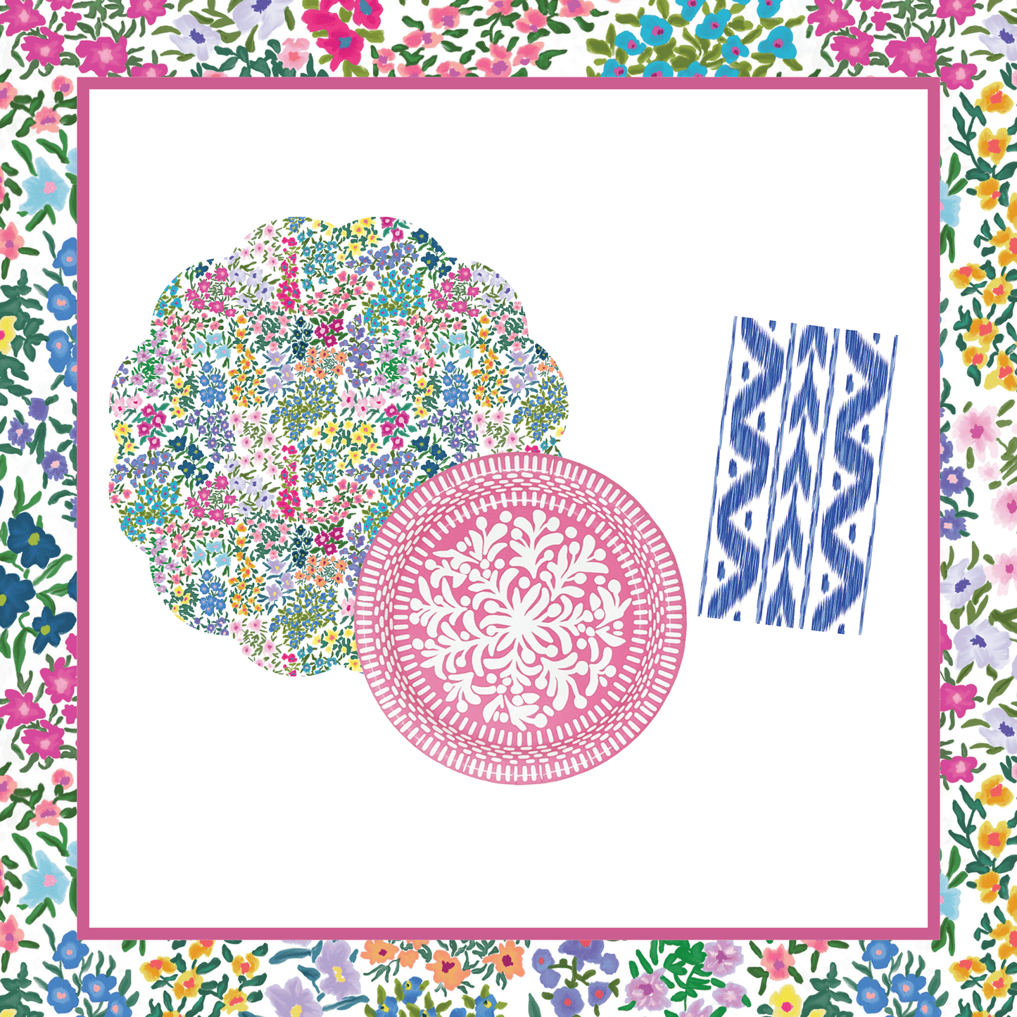 Spring Blooms Table Bundle (Placemats + Plates + Napkins)