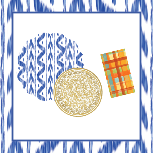 Fall Ikat Table Bundle (Placemats + Plates + Napkins)