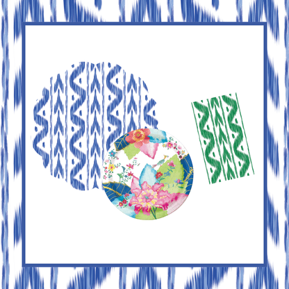 Ikat & Tobacco Leaf Table Bundle (Placemats + Plates + Napkins)