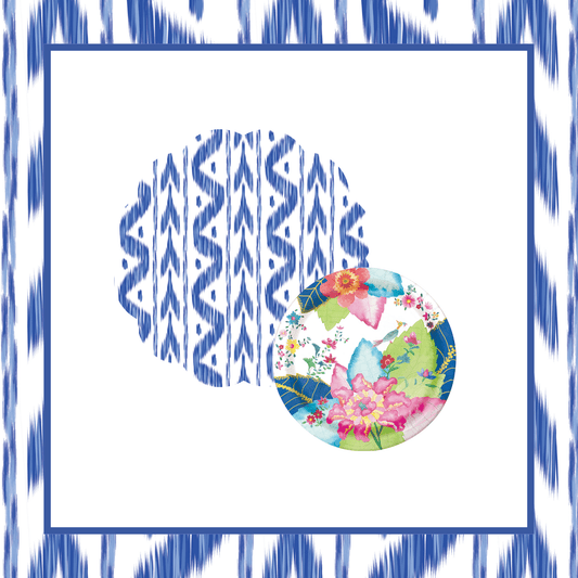 Ikat & Tobacco Leaf Table Bundle (Placemats + Plates)