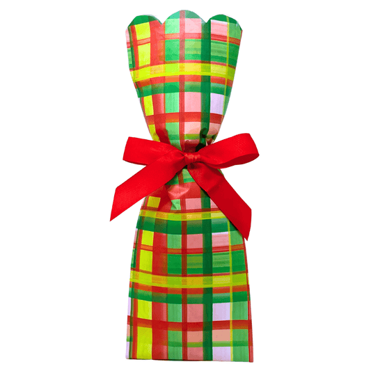 Holiday Plaid Wine + Gift Bag Kits