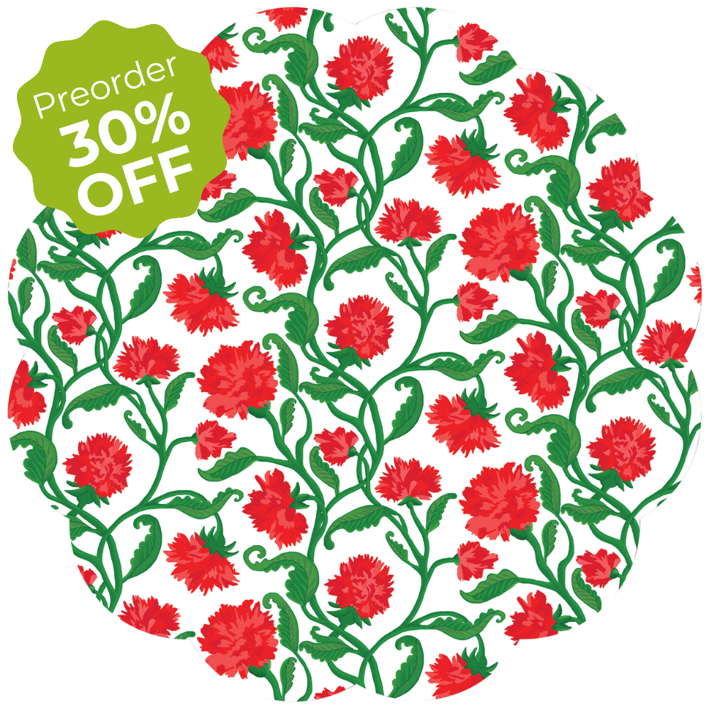 Carnation Scalloped Paper Placemats