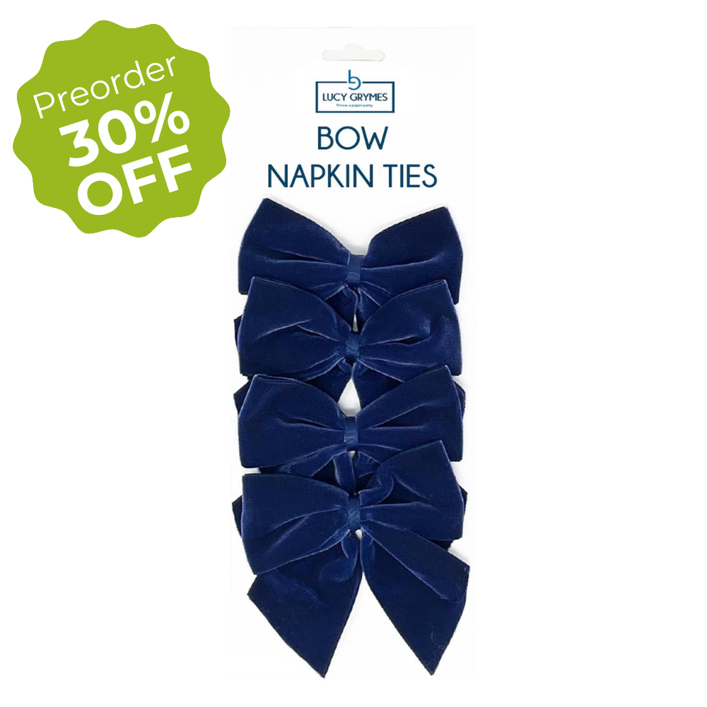 Navy Bow Napkin Ties