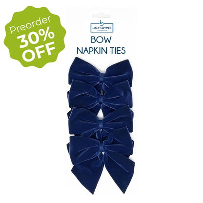 Navy Bow Napkin Ties