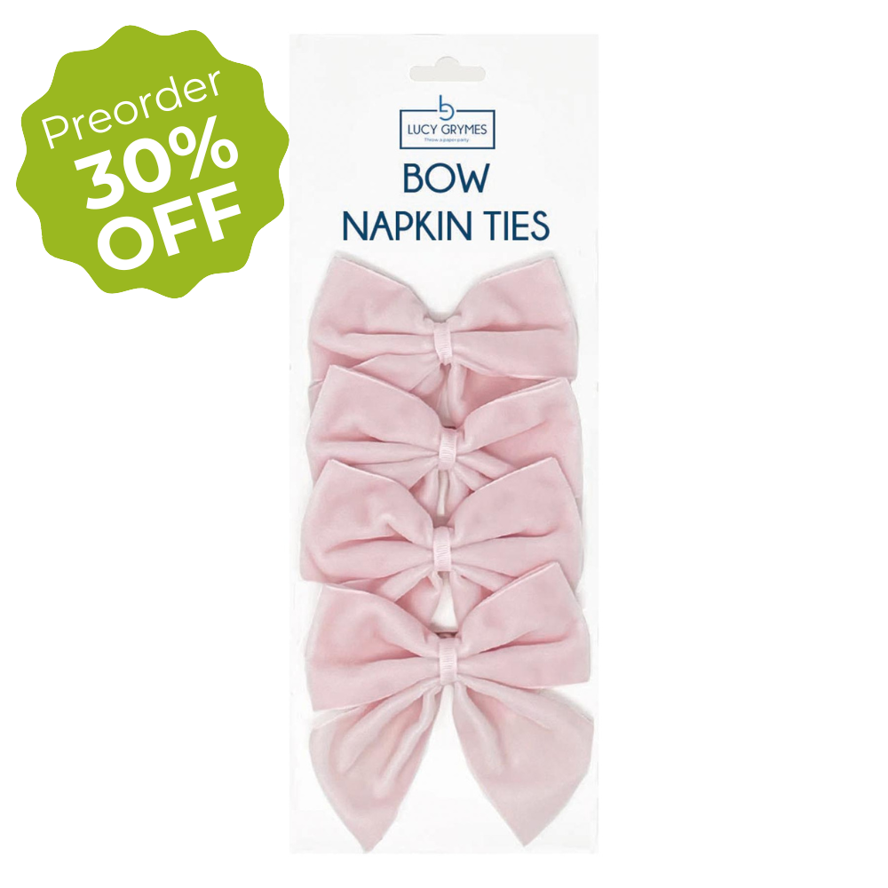 Light Pink Bow Napkin Ties