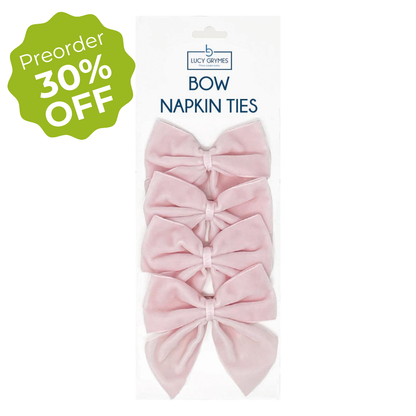 Light Pink Bow Napkin Ties