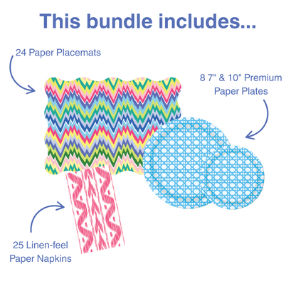 Zigzag Full Tabletop Bundle 2 (Placemats, Plates, Napkins)