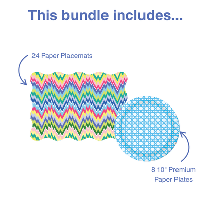 Zigzag Full Tabletop Bundle 2 (Placemats, 10" Plates)