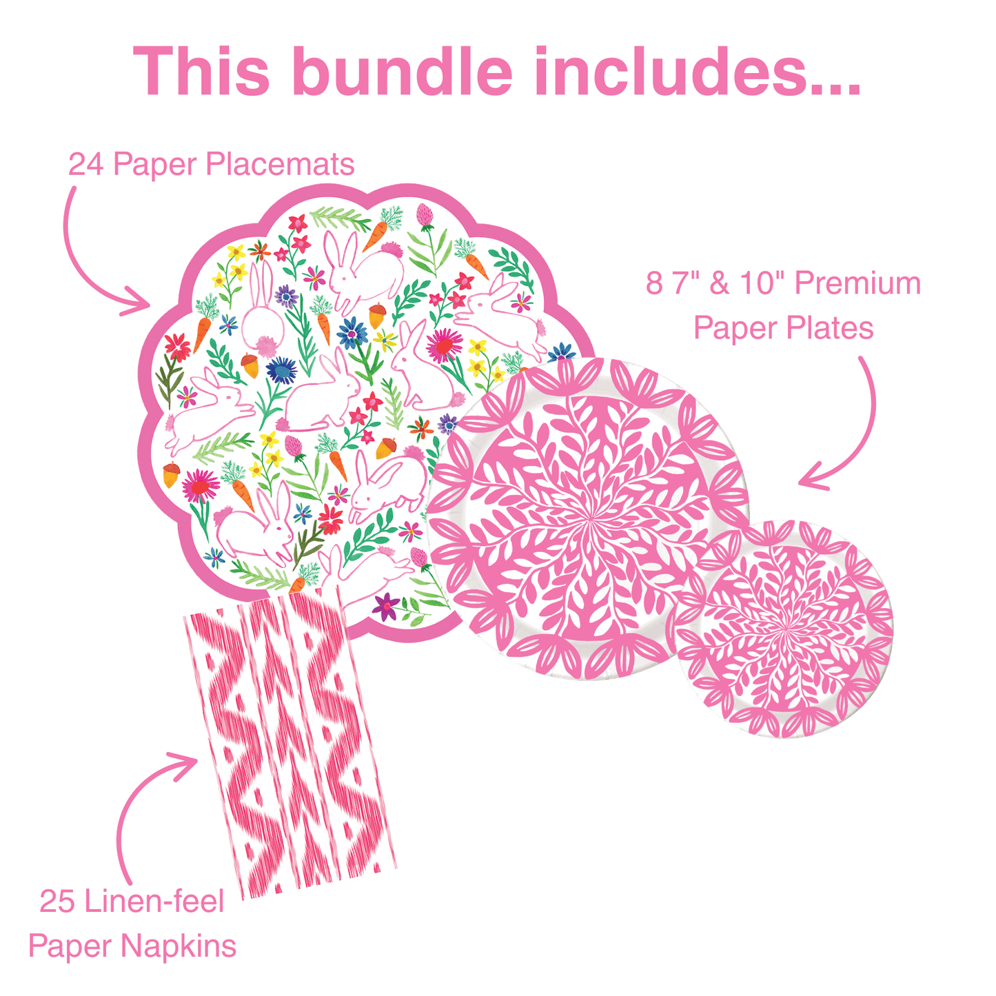 Bunny Garden Tabletop Bundle (Placemats, Plates, Napkins)