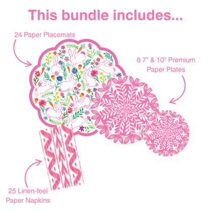 Bunny Garden Tabletop Bundle (Placemats, Plates, Napkins)