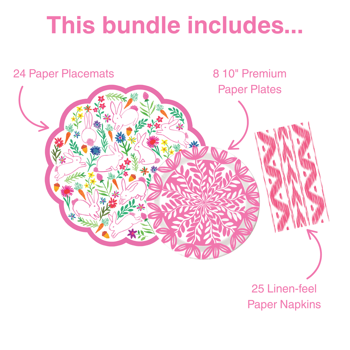 Bunny Garden Tabletop Bundle (Placemats, 10" Plates, Napkins)