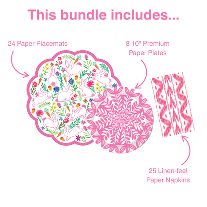Bunny Garden Tabletop Bundle (Placemats, 10" Plates, Napkins)