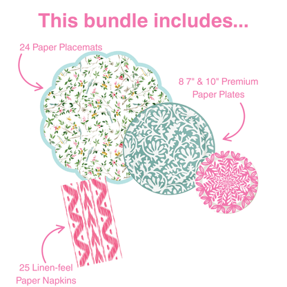 Lila x Camilla Moss Tabletop Bundle (Placemats, Plates, Napkins)