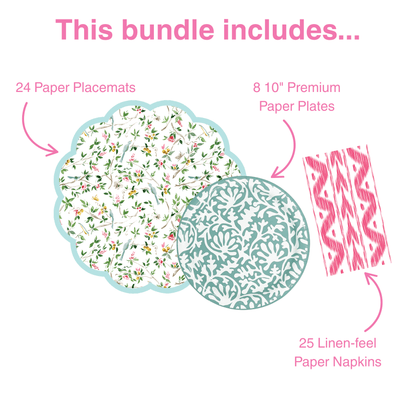 Lila x Camilla Moss Tabletop Bundle (Placemats, 10" Plates, Napkins)