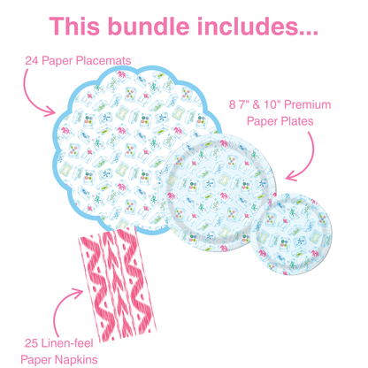 Mahjong Tabletop Bundle (Placemats, Plates, Napkins)