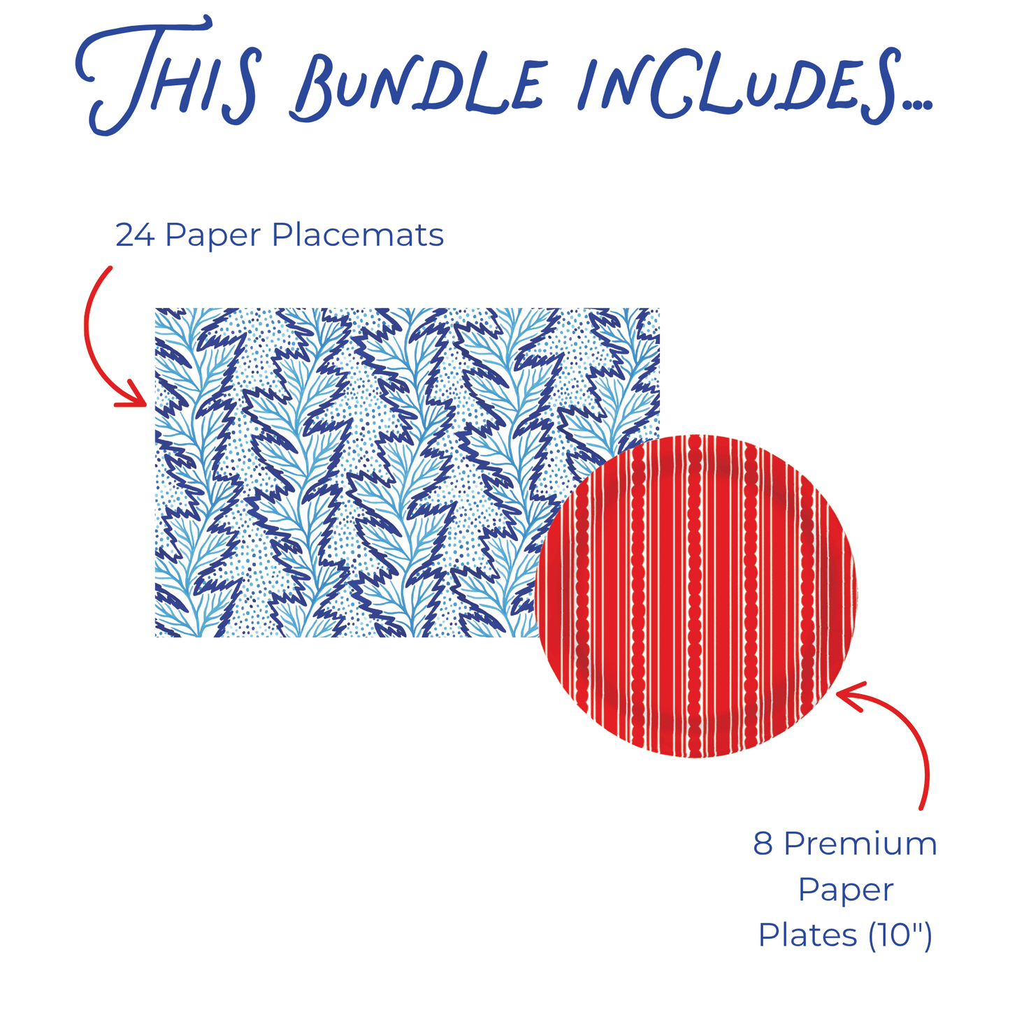 Blue Nettle Patriotic Tabletop Bundle (Placemats, Plates)