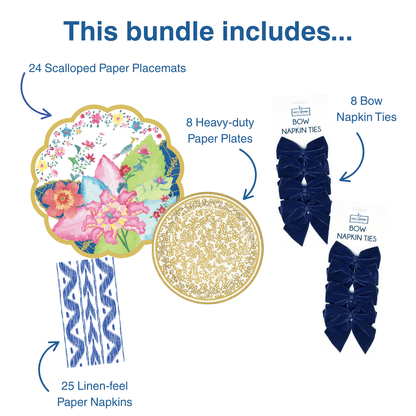 Fall Tobacco Leaf Table Bundle (Placemats + Plates + Bows + Napkins)
