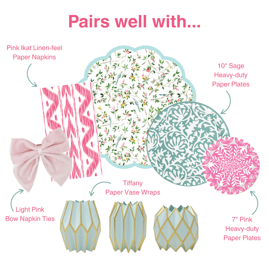 Lila Chinoiserie Scalloped Paper Placemats x Camilla Moss