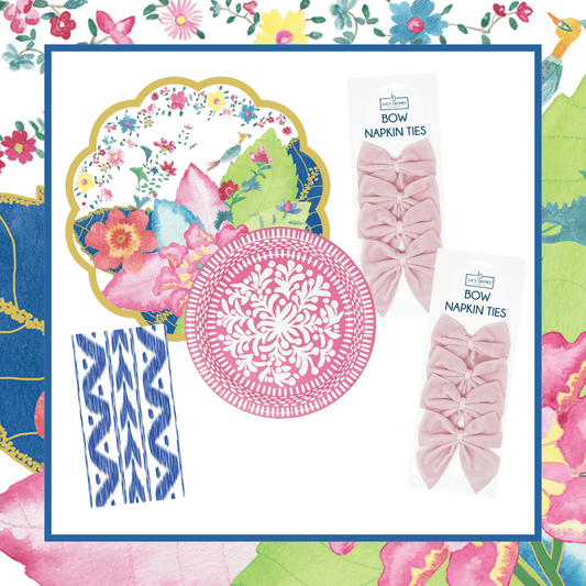 Tobacco Leaf Spring Table Bundle (Placemats + Plates + Bows + Napkins)
