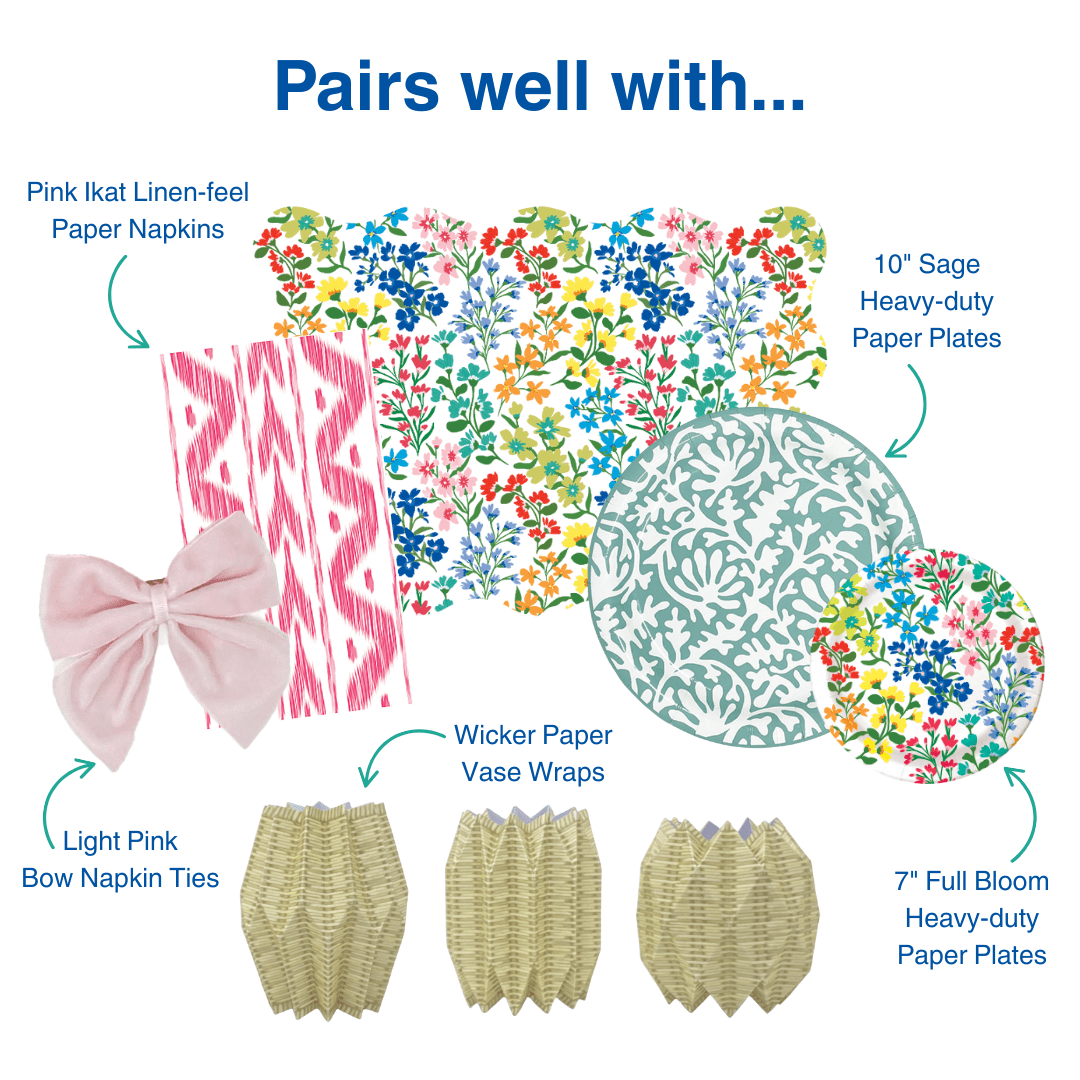 Full Bloom Scalloped Rectangle Paper Placemats