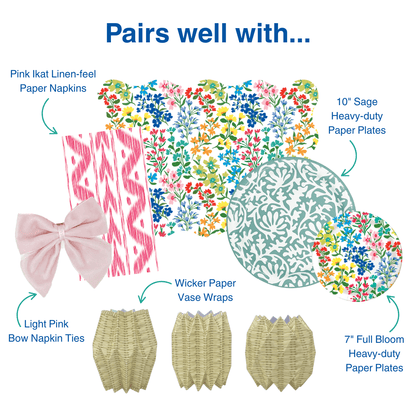 Full Bloom Scalloped Rectangle Paper Placemats