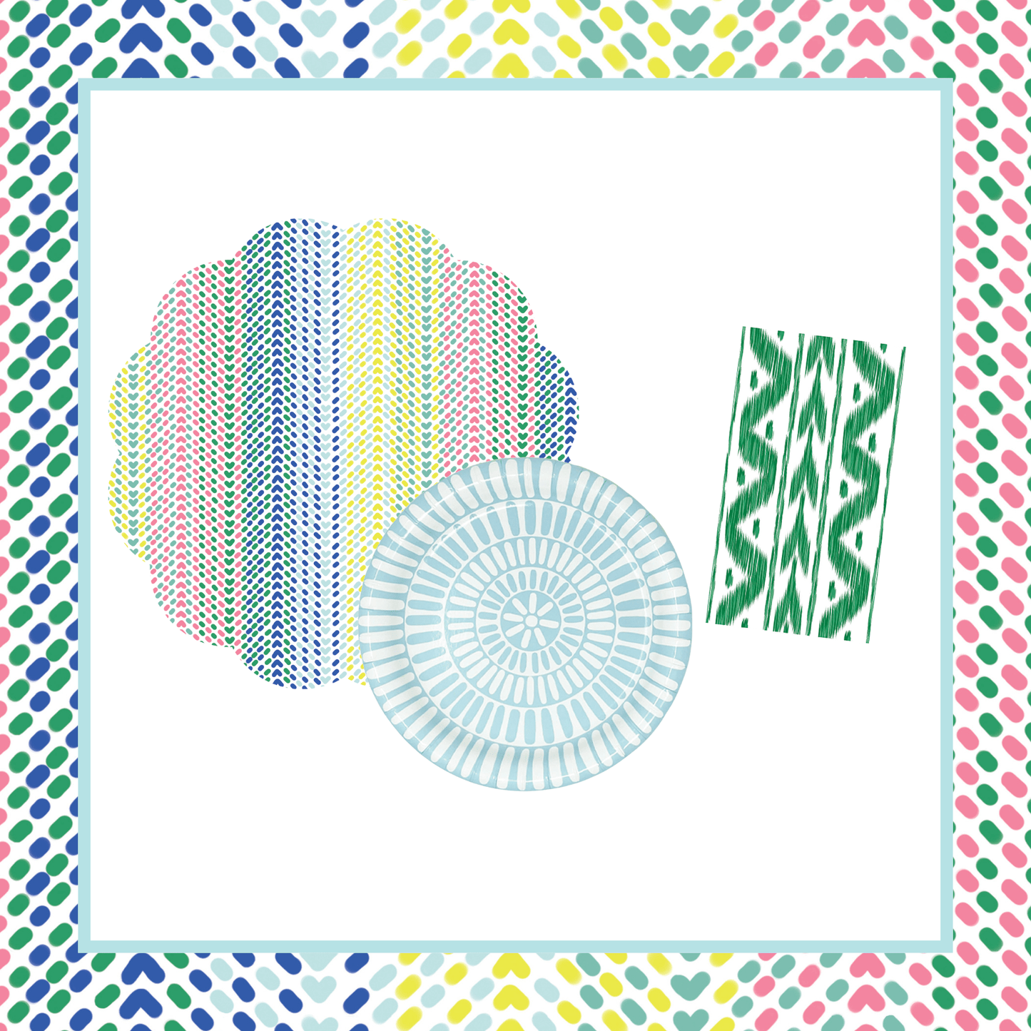 Chevron Dots Table Bundle (Placemats + Plates + Napkins)
