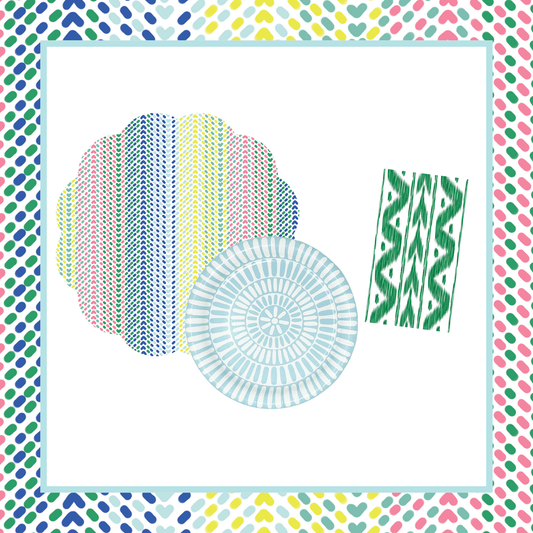Chevron Dots Table Bundle (Placemats + Plates + Napkins)