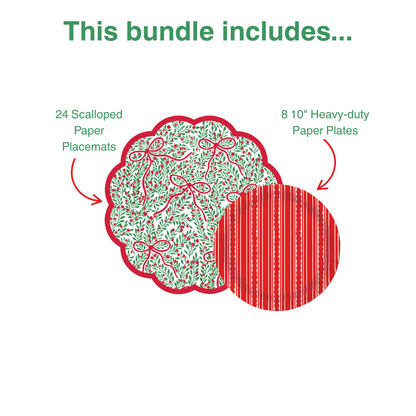 Bow Garden 1 Table Bundle (Placemats + 10" Plates)